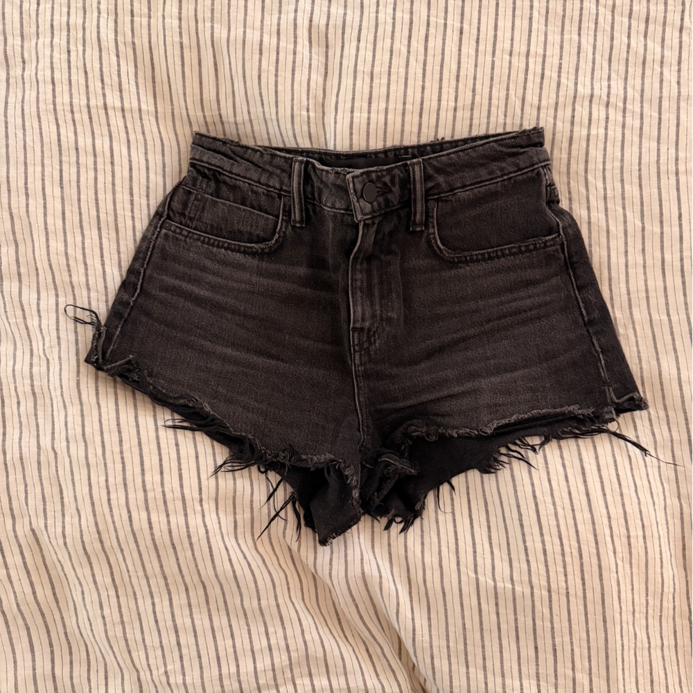 Vintage Designer Bite Black Wash Distressed Denim Shorts